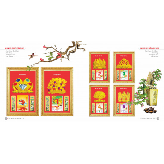 KHUNG PHÙ ĐIÊU GẮN BLOC 42x63 CM